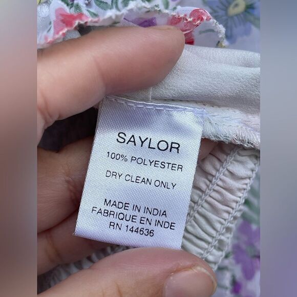 Saylor Teryn multi color floral ruffle smocked top XS - Picture 9 of 14